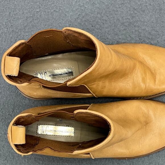 INC International Concepts Rickie Brown Leather Western Ankle Boot Women 7.5 - Picture 8 of 9
